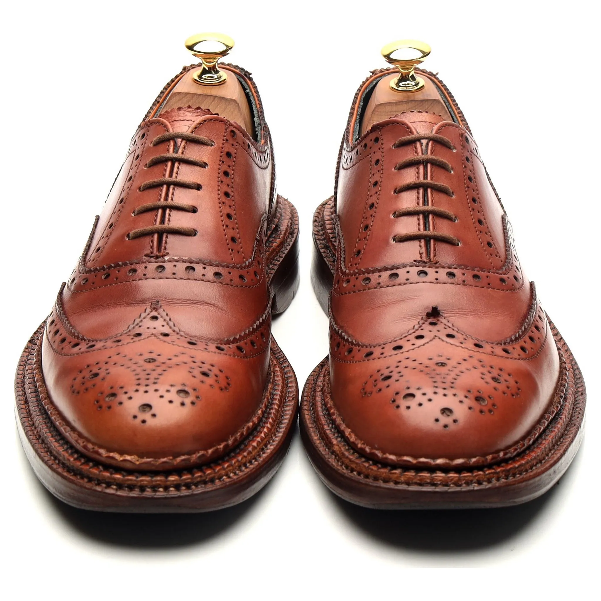 'Harrow' Triple Welt Tan Brown Leather Oxford Brogues UK 6.5 F