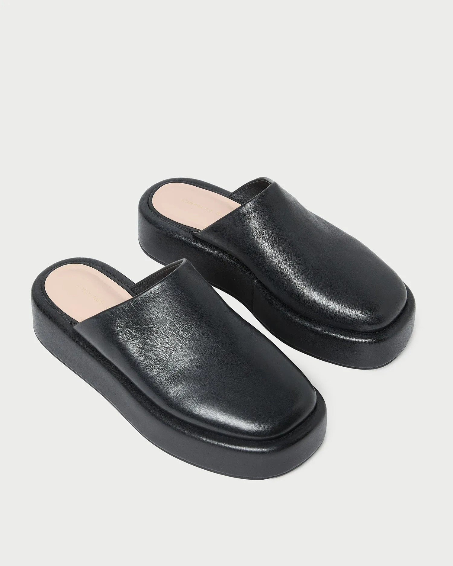 Haven Black Leather Mule