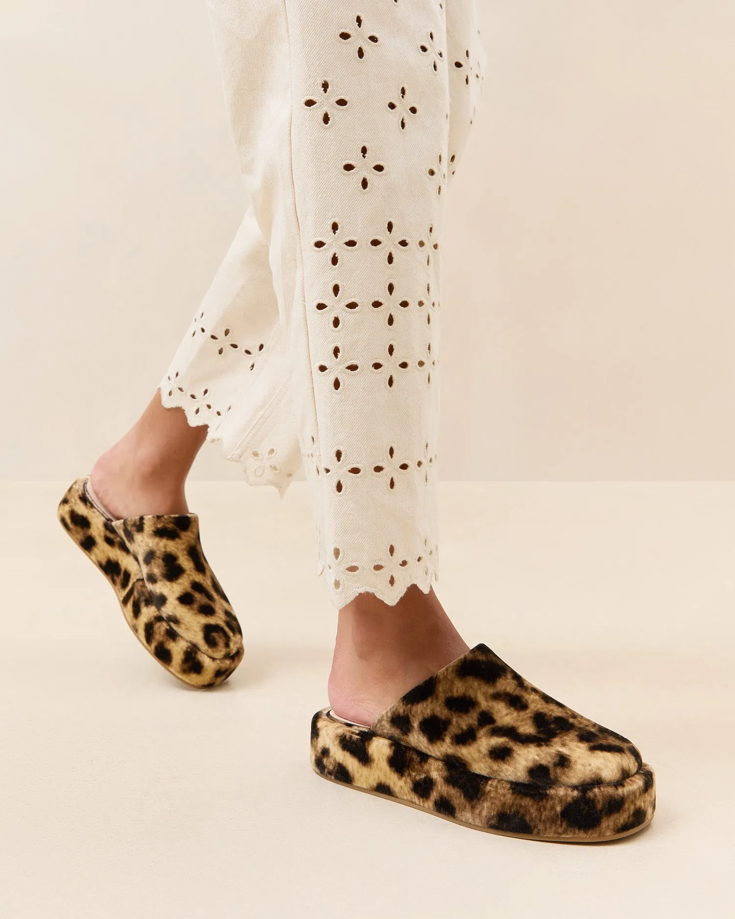 Haven Leopard Velvet Mule