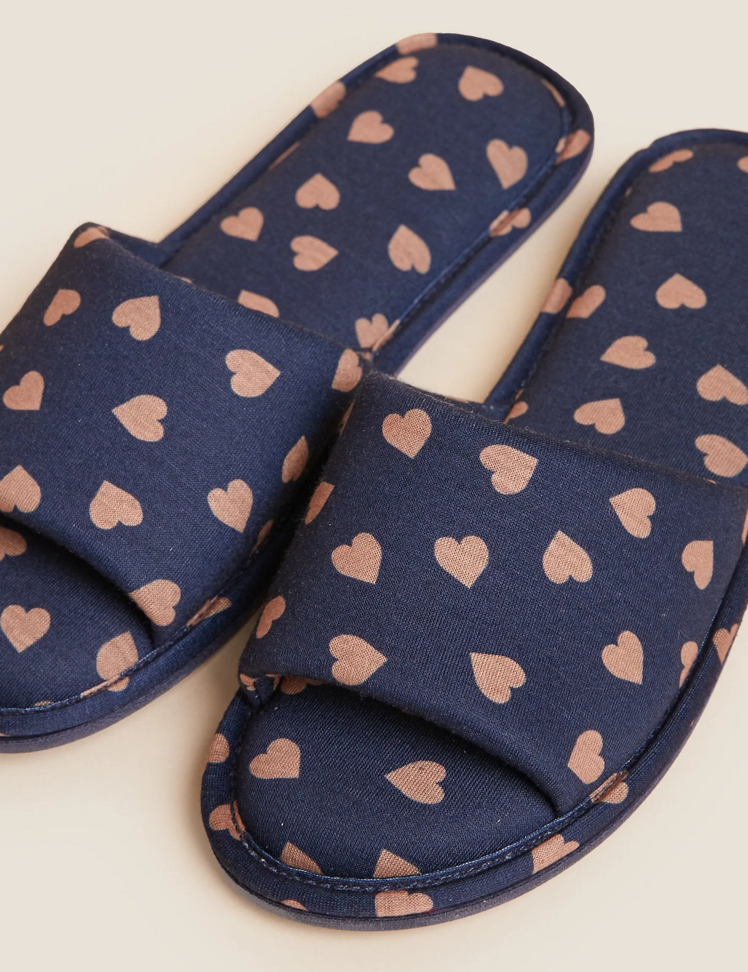 Heart Open Toe Mule Slippers