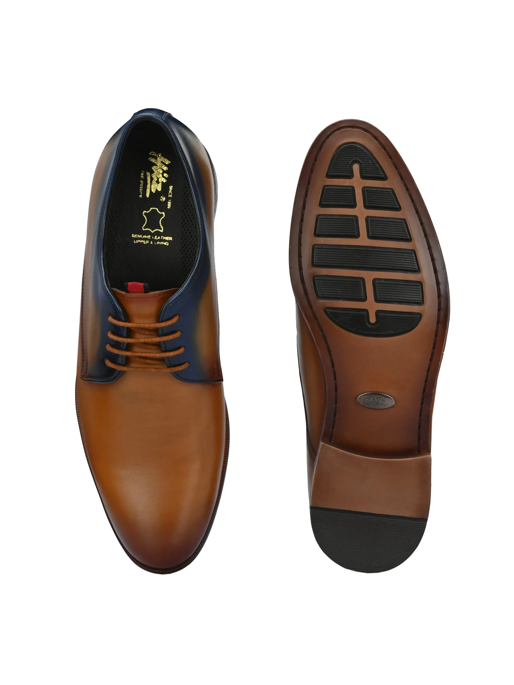 HITZ2951 Men's Tan Leather Formal Lace Up Shoes