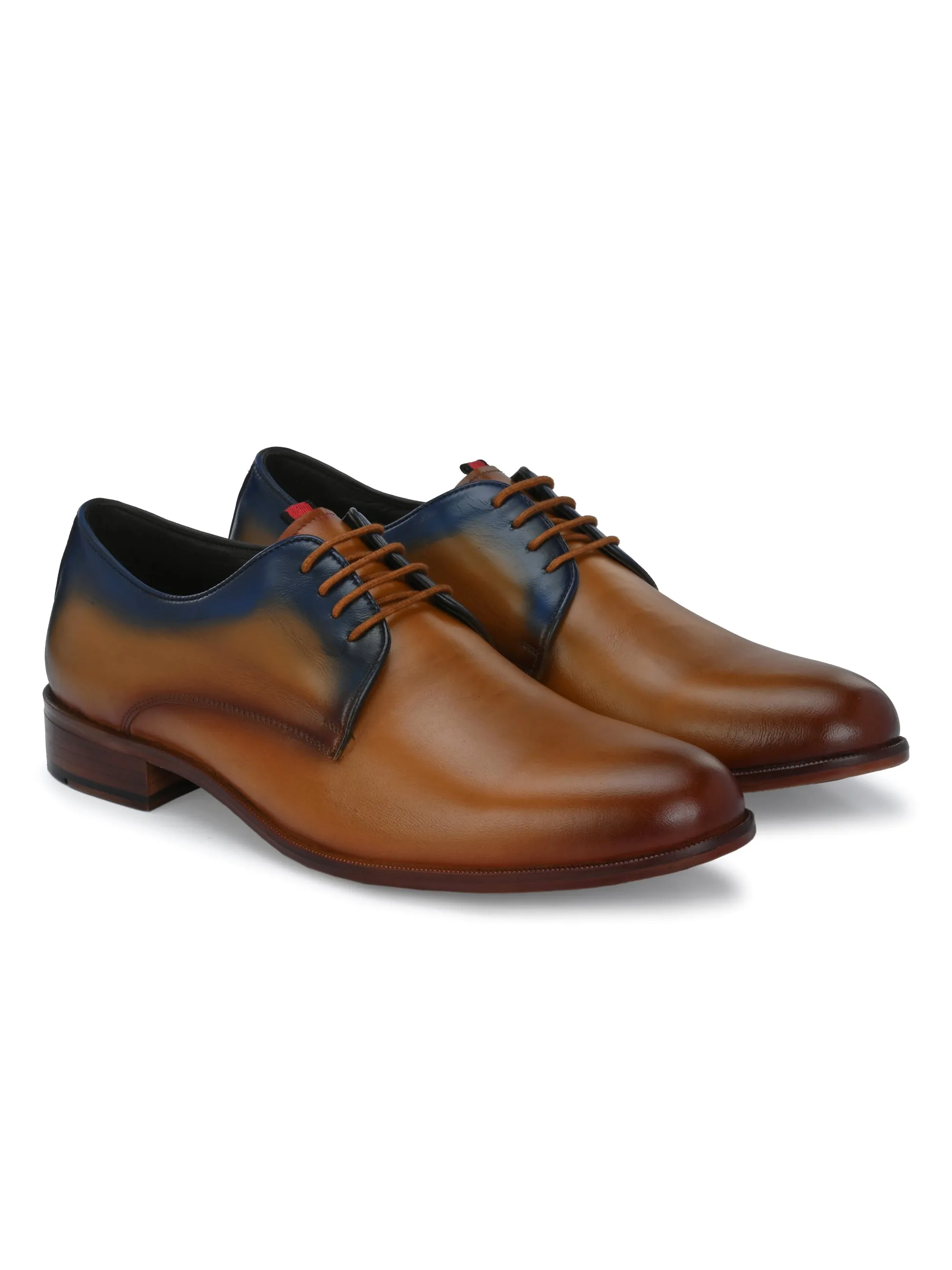 HITZ2951 Men's Tan Leather Formal Lace Up Shoes