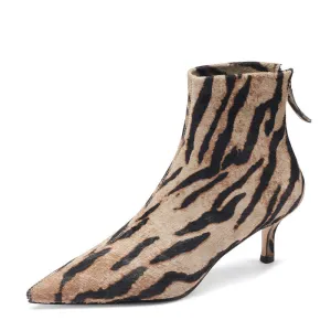 Izzy Fur Lined Leopard Print Ankle Boots