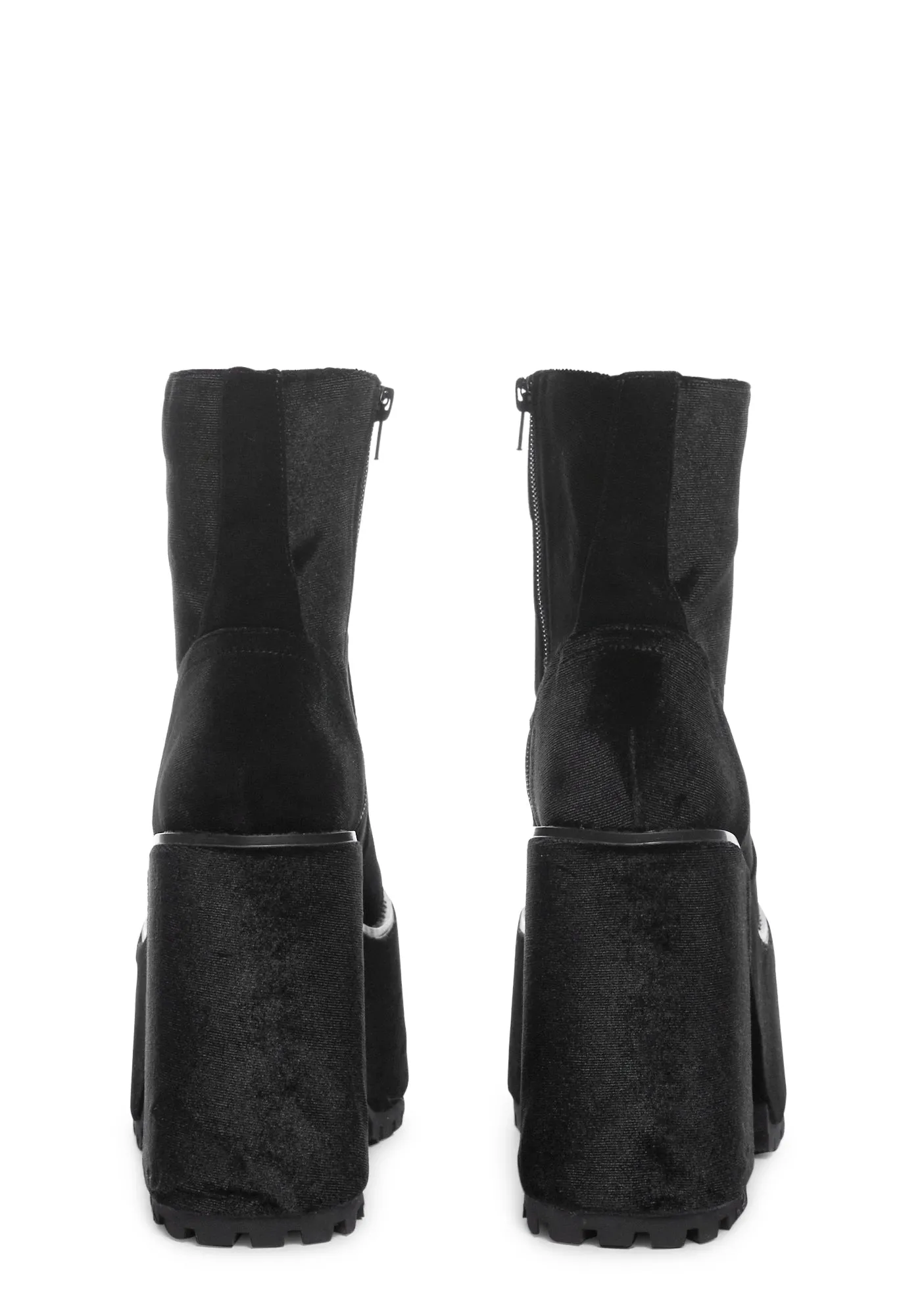 Krush Velvet Platform Boots - Black