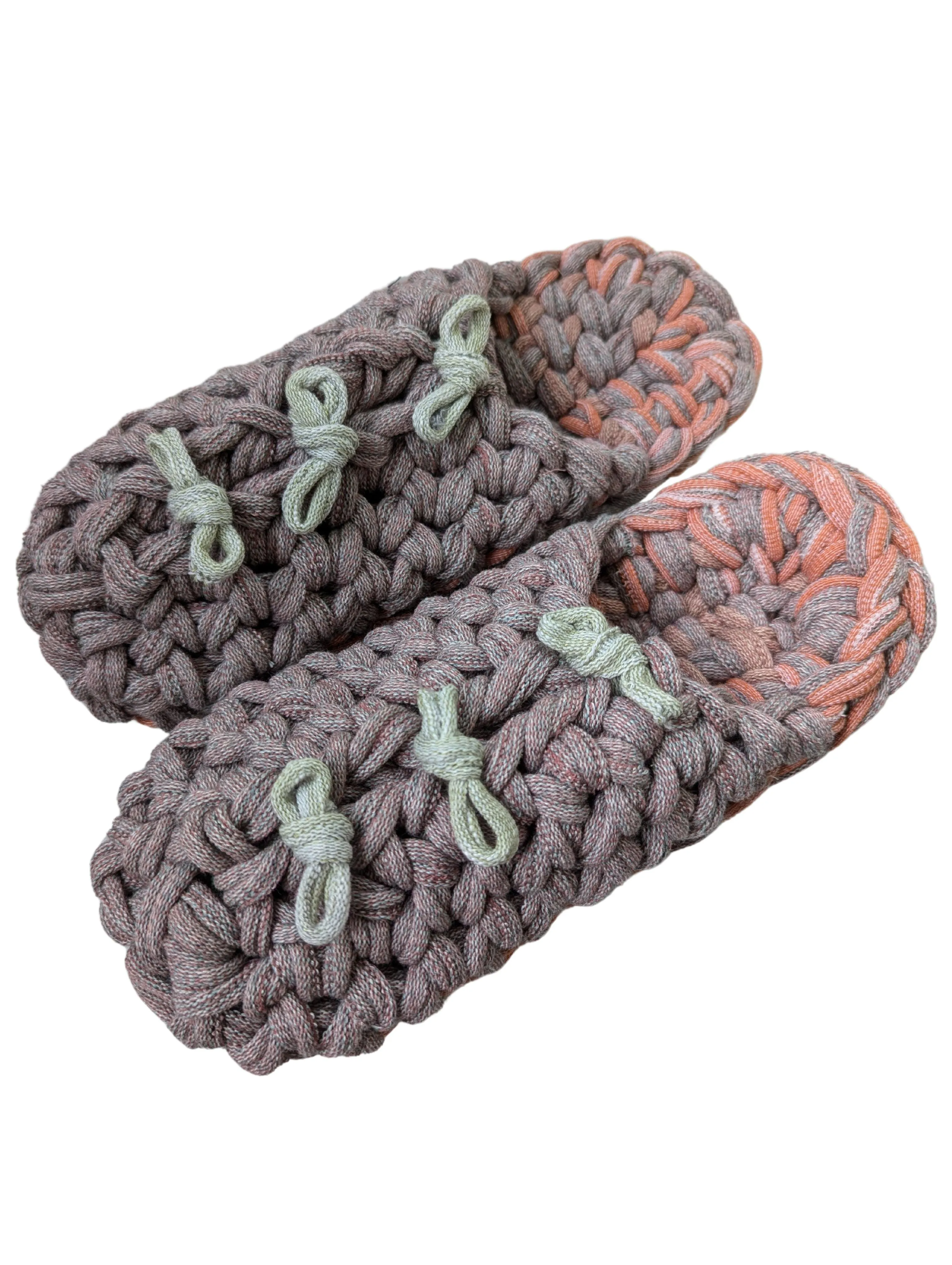 Large | Knit up-cycle slippers 2024-L126 [Large]