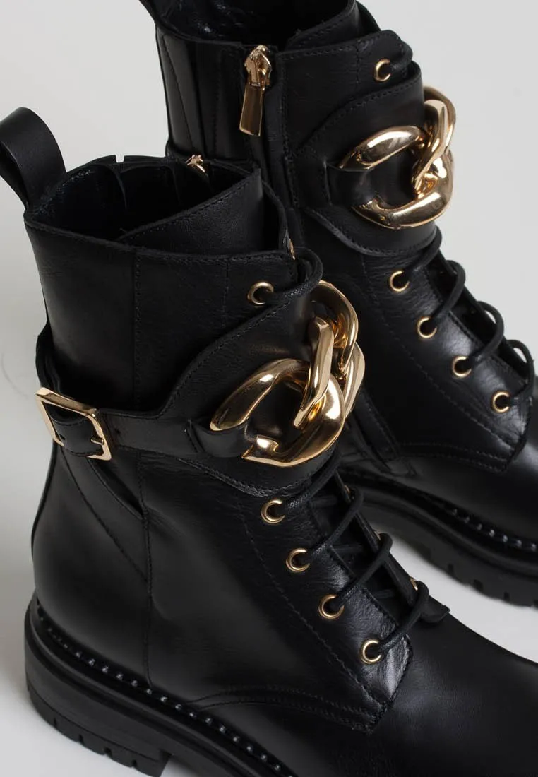 Maddy Black Combat Boots