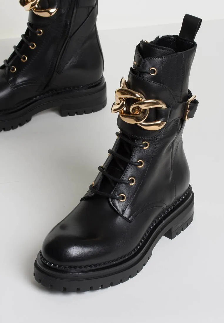 Maddy Black Combat Boots