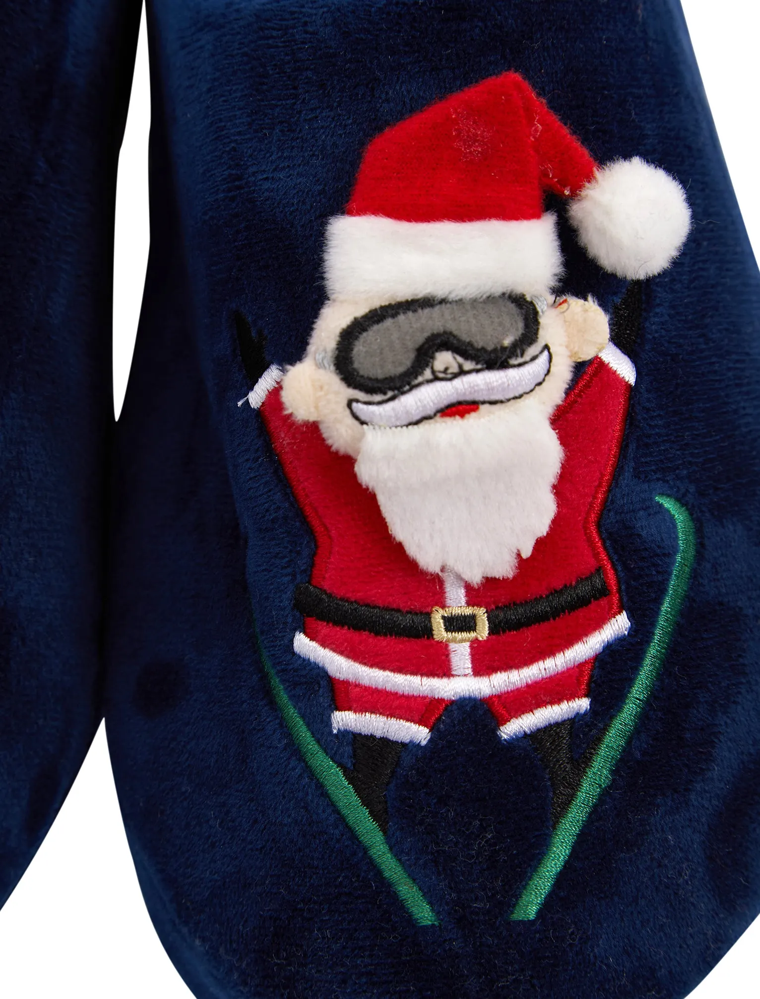 Men's Inky 3D Santa Claus Christmas Mule Slippers in Navy - Merry Christmas