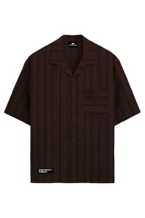 Metallic Stripe Shirt - Maroon