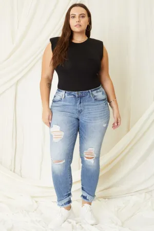 Mid Rise Ankle Skinny Jeans | Plus Size