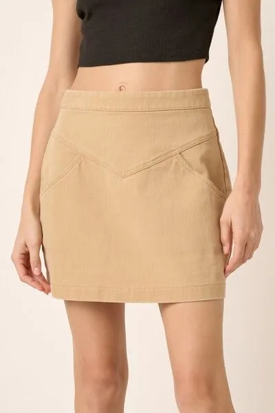 Mittoshop Zipper Back Twill Mini Skirt