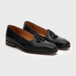 Nagra Tassel & Brogue | Black Leather