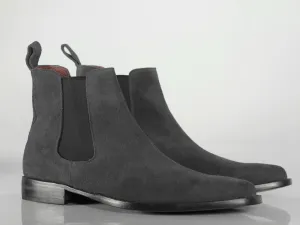 New Handmade Men's black Suede Chelsea Boots, Men Ankle Boots, Men Designer Boots