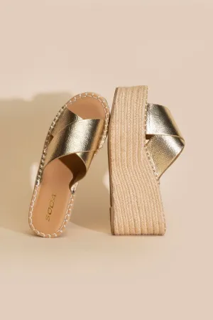 PARTNER Raffia Platform Slides