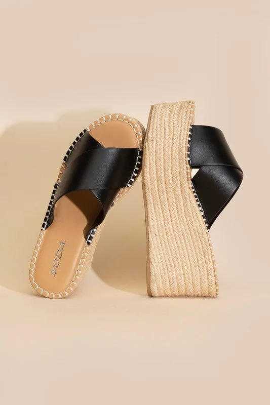 PARTNER Raffia Platform Slides