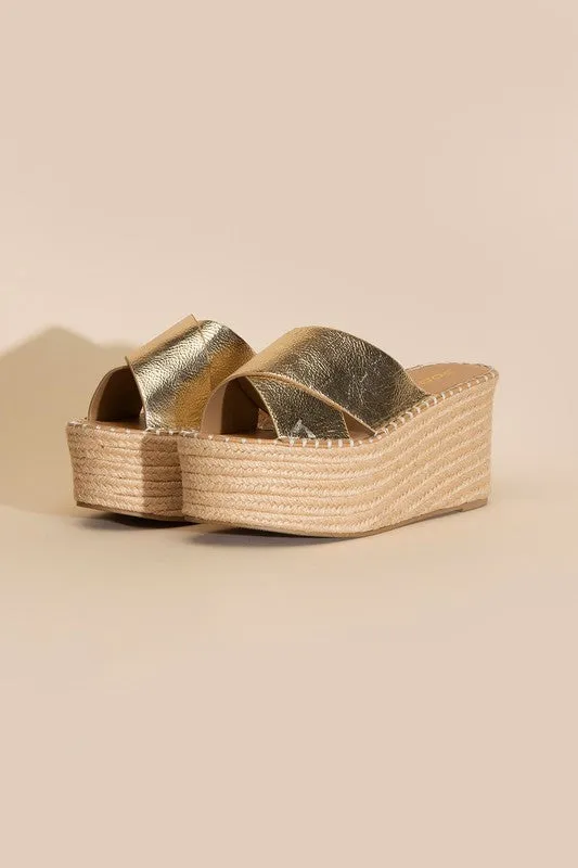 PARTNER Raffia Platform Slides