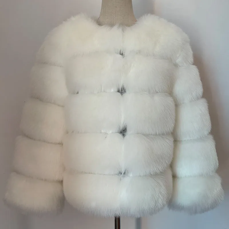 Plush Blue Faux Fur Jacket