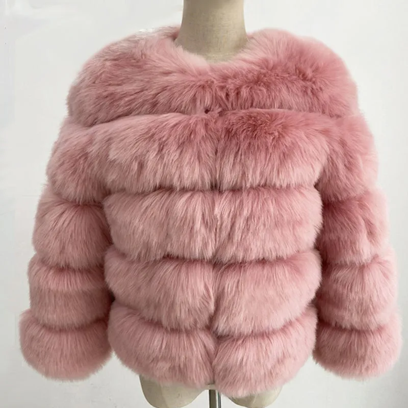 Plush Blush Mauve Pink Faux Fur Jacket