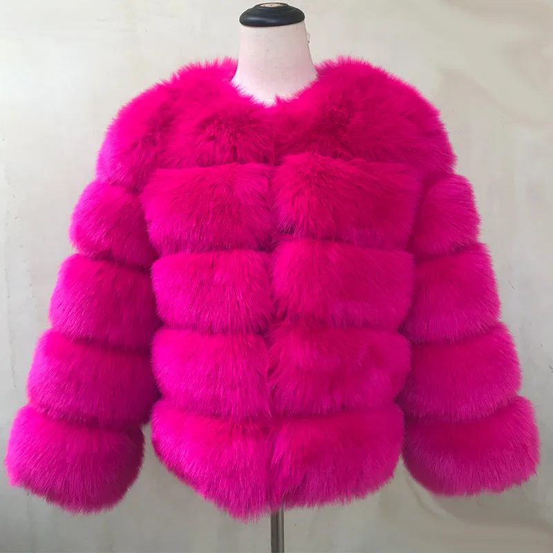 Plush Blush Mauve Pink Faux Fur Jacket