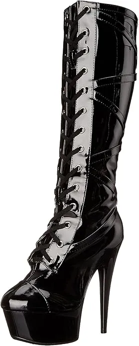 Pocky-609 Lace-Up Pocket Knee Boots