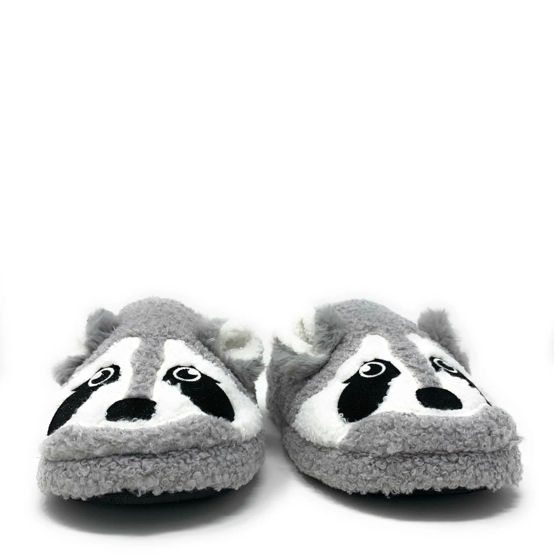 Raccoon | Women's Funny Fluffy House Sherpa Animal Slippers