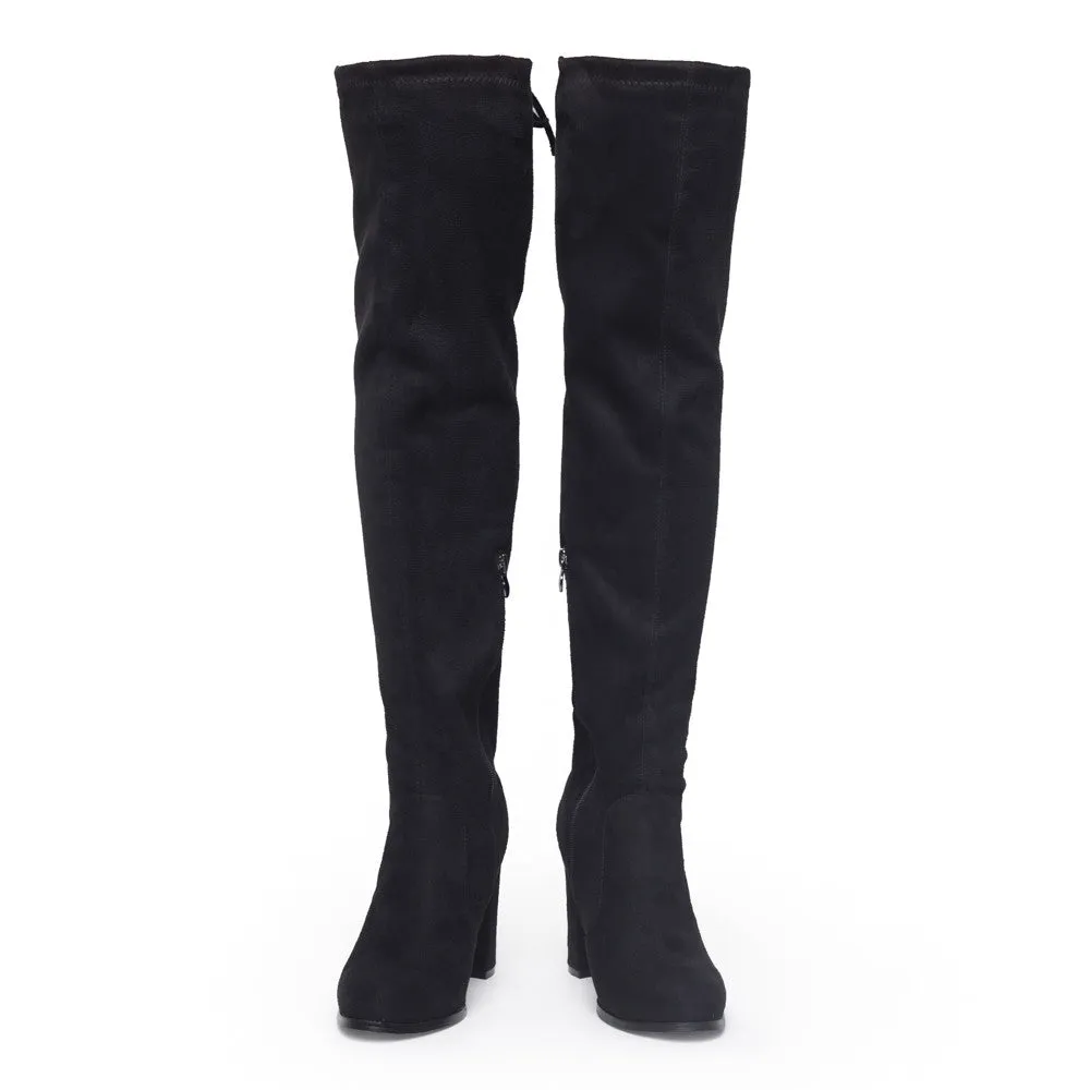 SheSole Women's Thigh High Over The Knee Black Boots