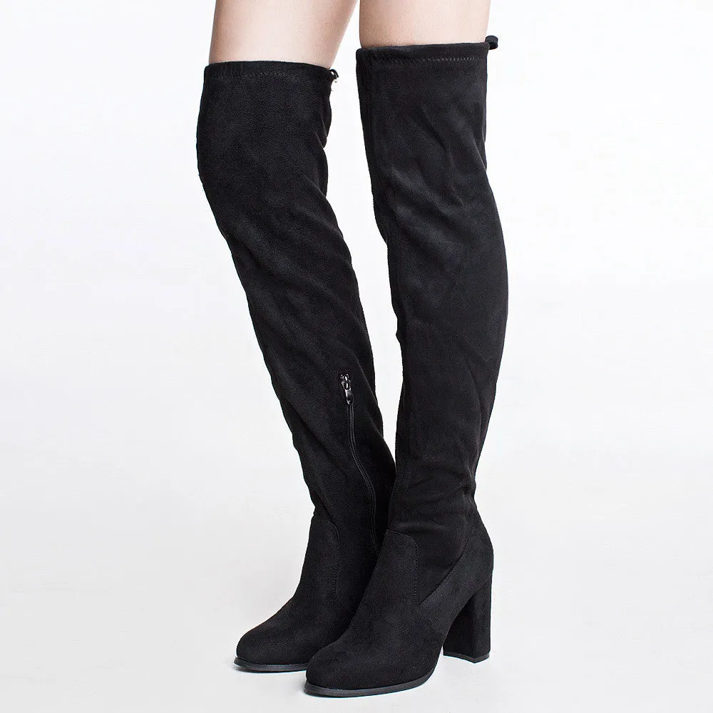 SheSole Women's Thigh High Over The Knee Black Boots