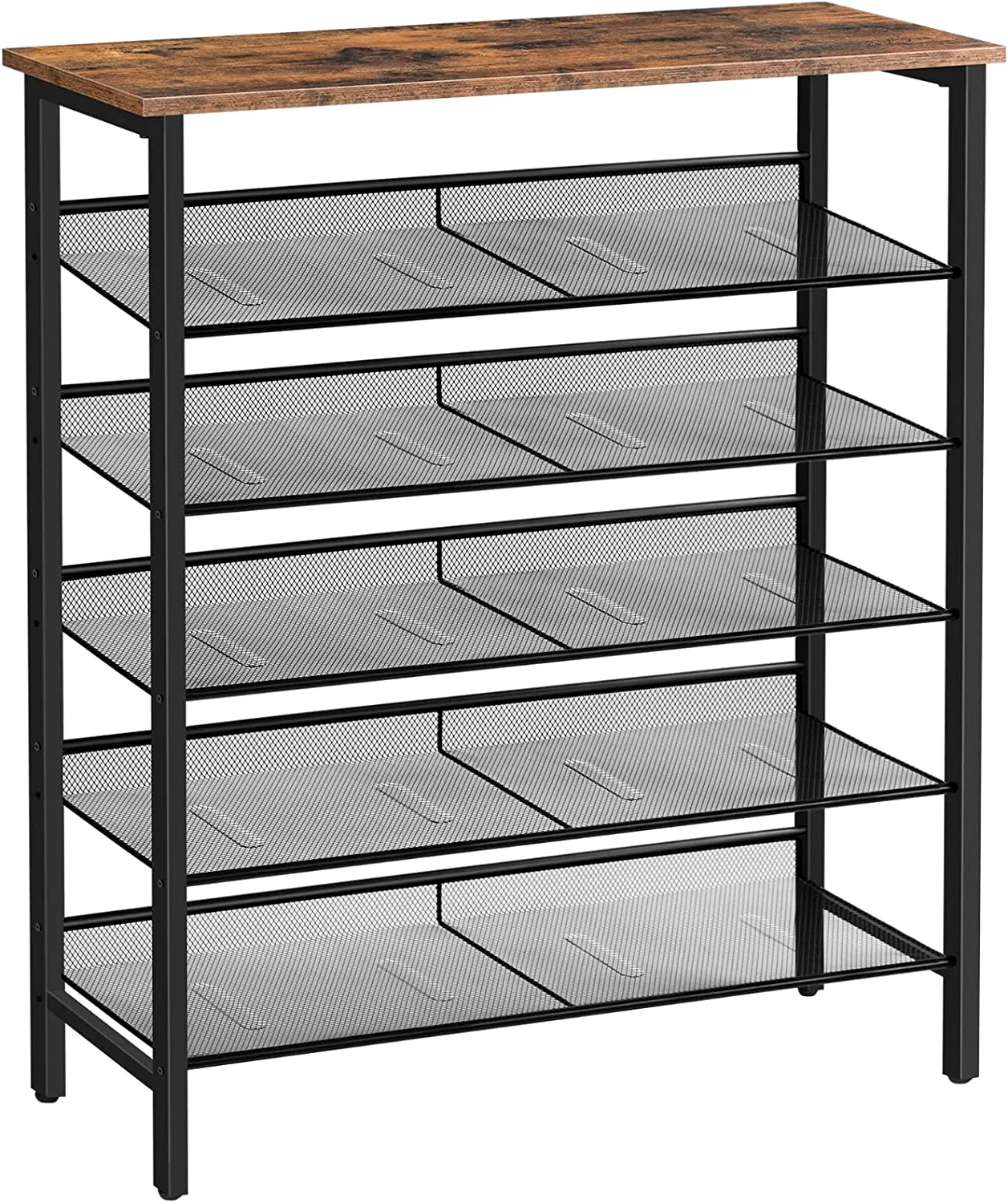 Shoe Rack, 6 Tier Shoe Storage, Flat and Slant Adjustable Shoe Organizer, Large Capacity