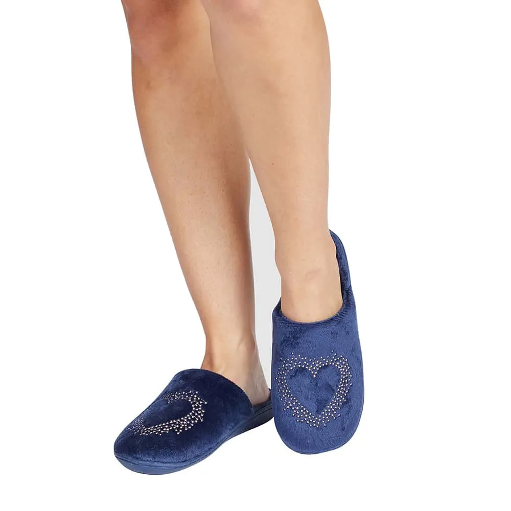 Squeeze Slipper in Navy Fabric