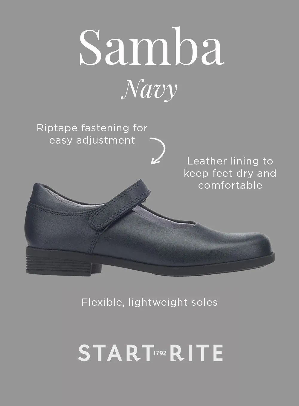 Start Rite Samba School Shoe in Navy