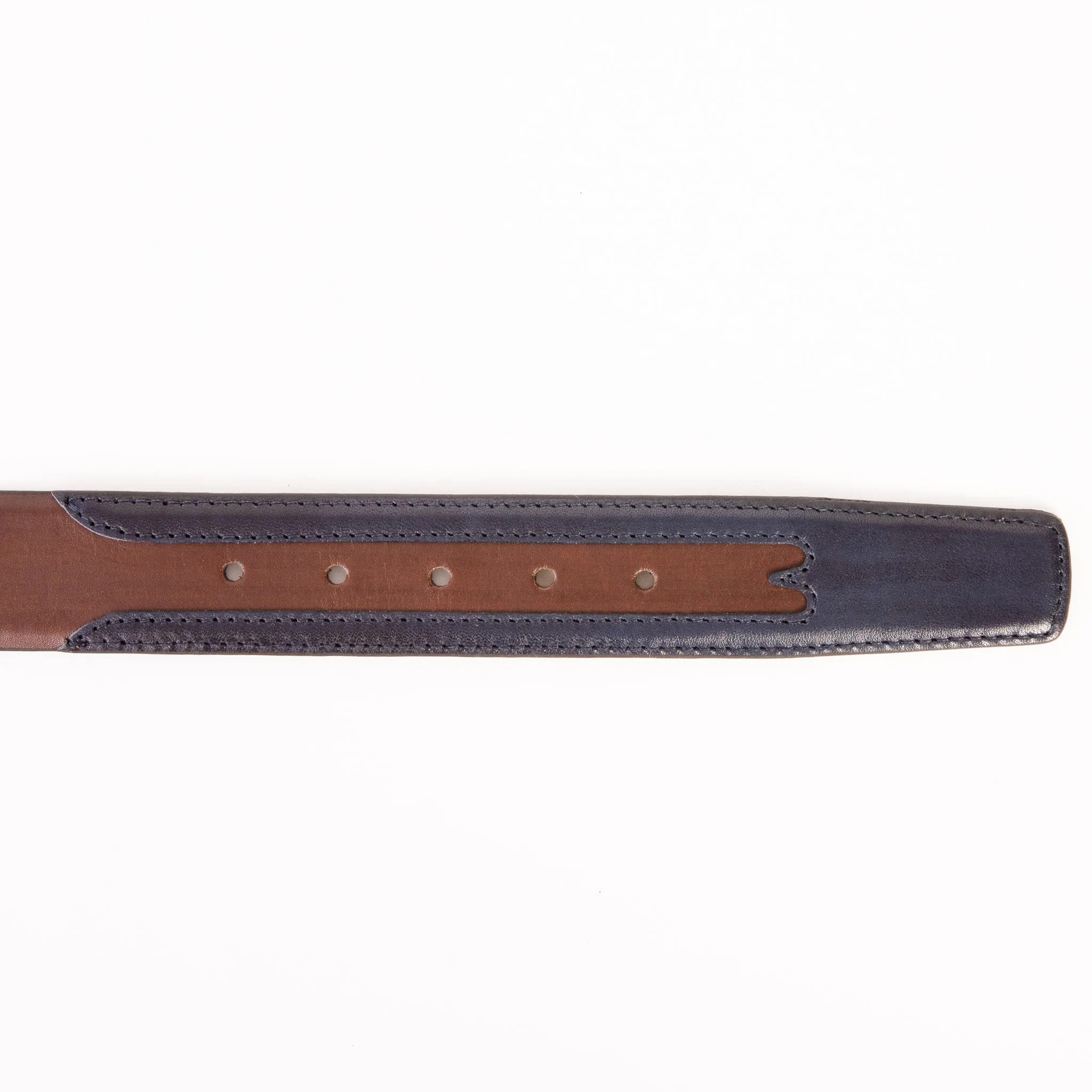 The Neiva Navy/Brown Leather Belt