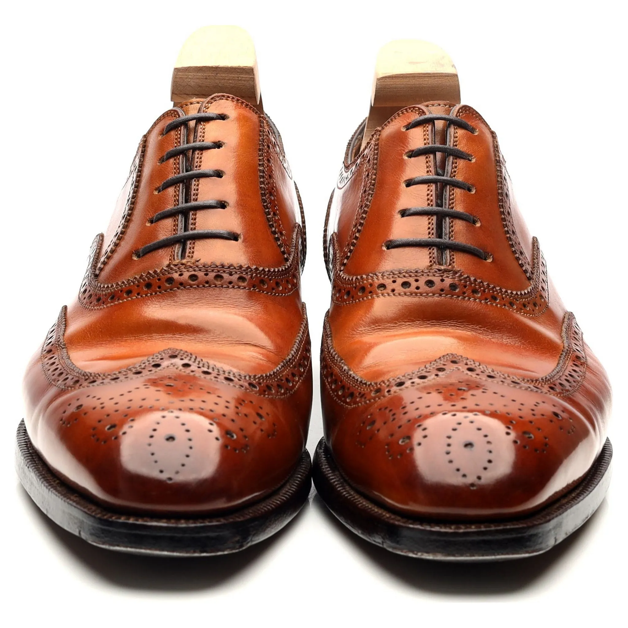 'Titanus' Tan Brown Leather Oxford Brogues UK 7.5 E