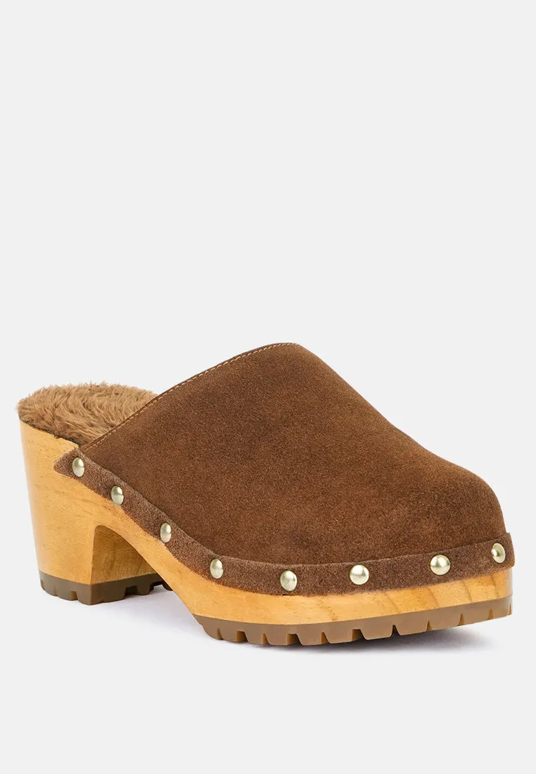 Tulley Suede Clogs Mules