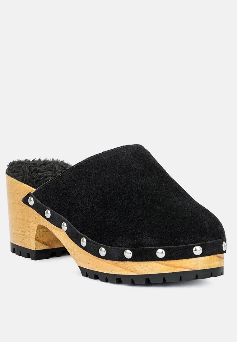 Tulley Suede Clogs Mules