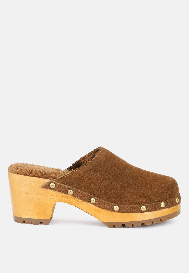 Tulley Suede Clogs Mules