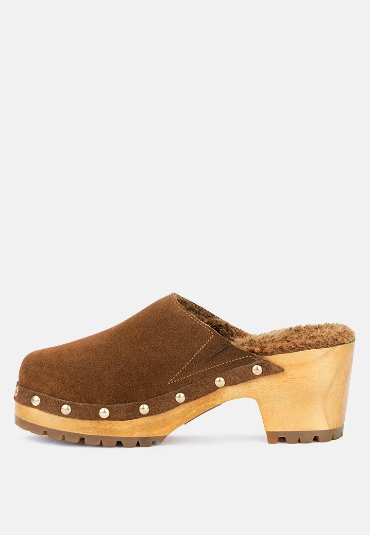 Tulley Suede Clogs Mules