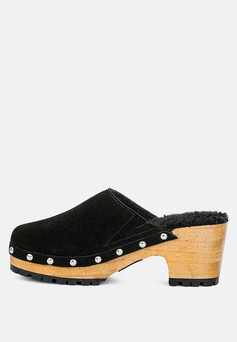 Tulley Suede Clogs Mules