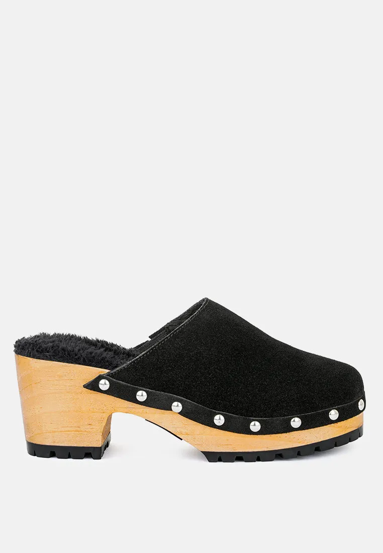 Tulley Suede Clogs Mules