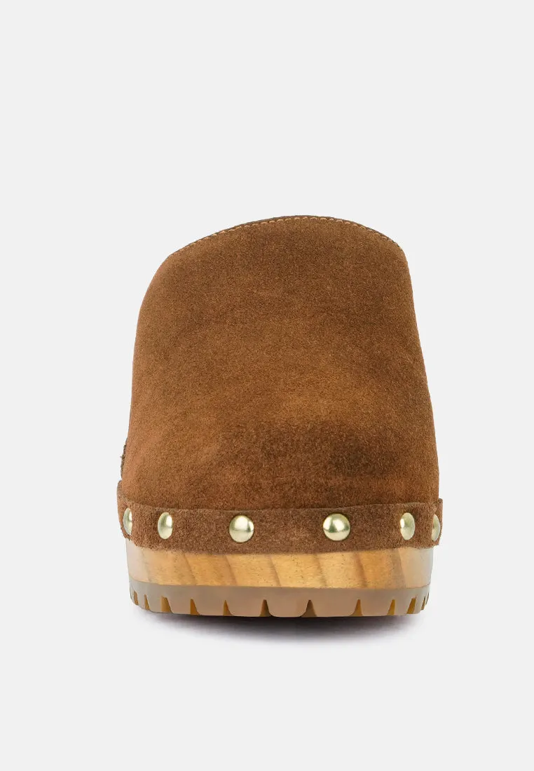 Tulley Suede Clogs Mules