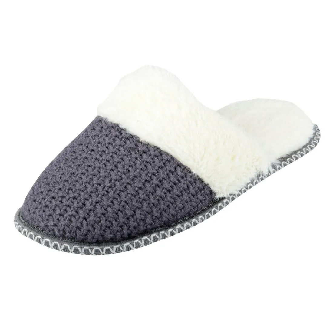 Valentina Knitted Mule Womens Slippers With Fleece Lining