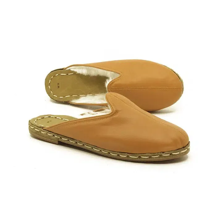 Winter Sheepskin Slippers Light Brown Women's