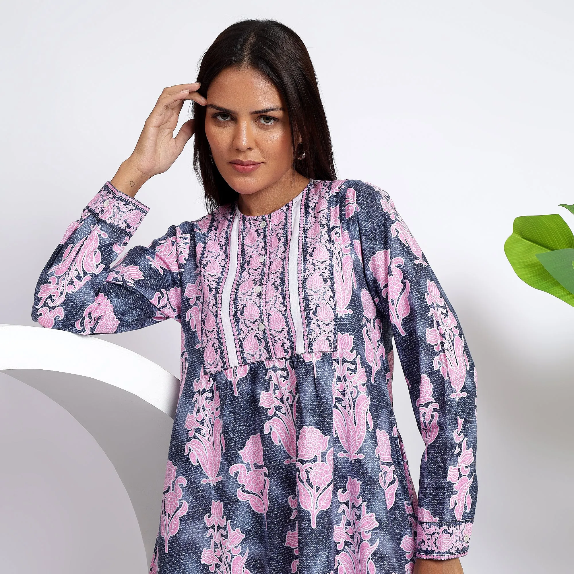 Women's Apparel - Versatile Cotton Floral Pink Dresses