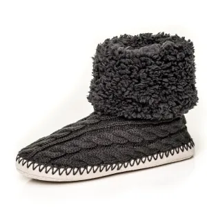 Women's Fuzzy Delight Cable Knit Indoor Short Boot Slippers